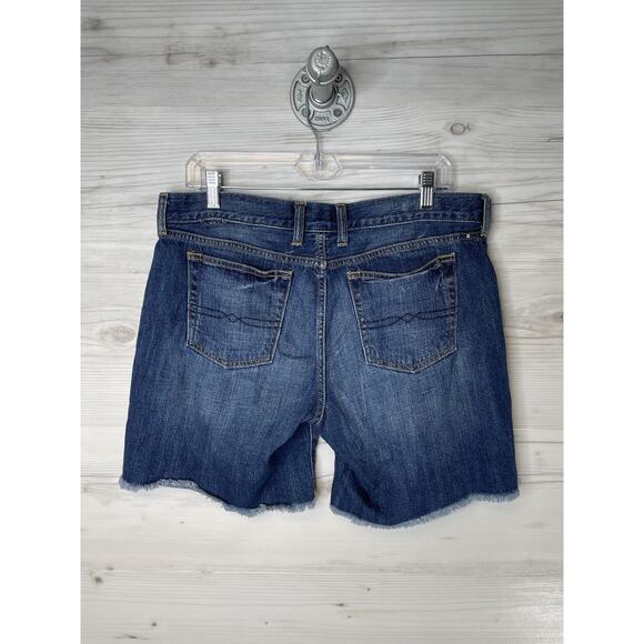 Lucky Brand Shorts Womens 9/29 Blue Denim Cutoff Raw Frayed Hem 5 Pocket Zip Fly - Picture 7 of 10